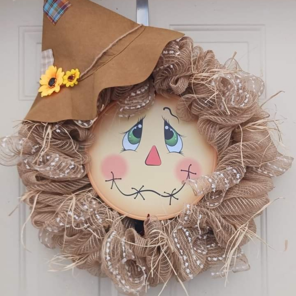 18" Scarecrow face wreath